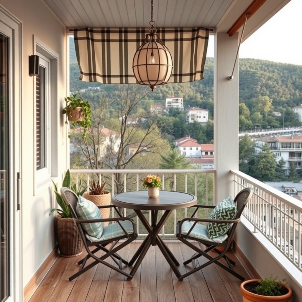 Geniş bir dış mekan balkon